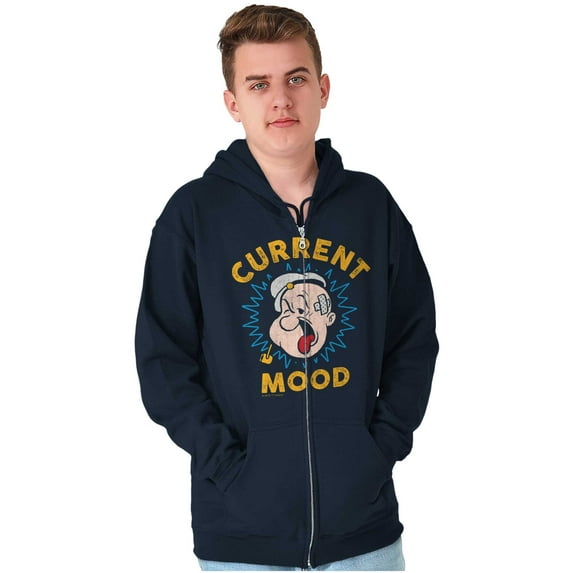 Current Mood Popeye The Sailor Man Unisex Plus Size Zip Hoodie Brisco Brands 3X