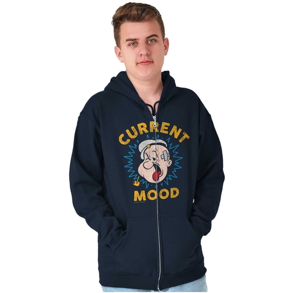 Current Mood Popeye The Sailor Man Unisex Plus Size Zip Hoodie Brisco Brands 5X