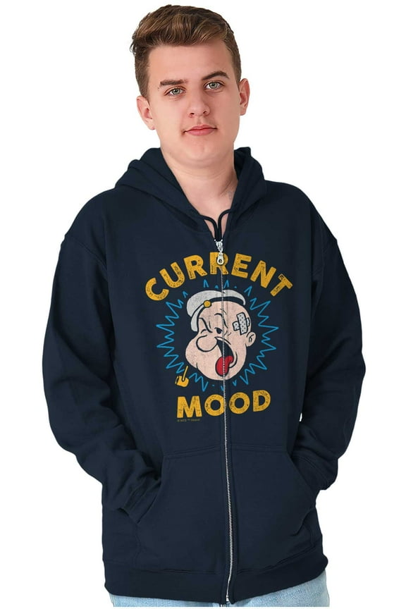 Current Mood Popeye The Sailor Man Unisex Plus Size Zip Hoodie Brisco Brands 5X