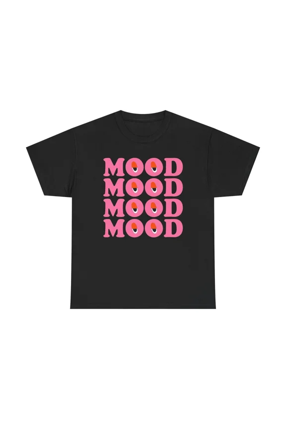 Current Mood Retro Funny Expression Graphic Unisex T-Shirt, up to size 5XL