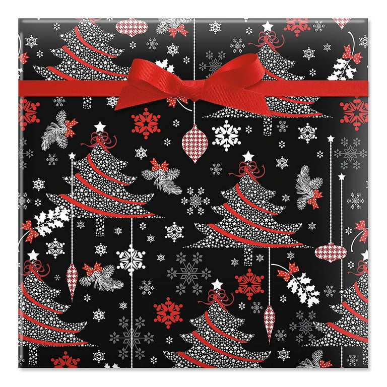 Black wrapping paper.  Colorful gift wrapping, Christmas gift
