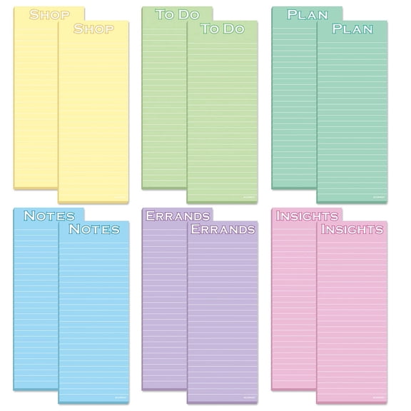 Current Multi-task Shopping List Pads, Set of 12, 2 each of 6 designs
