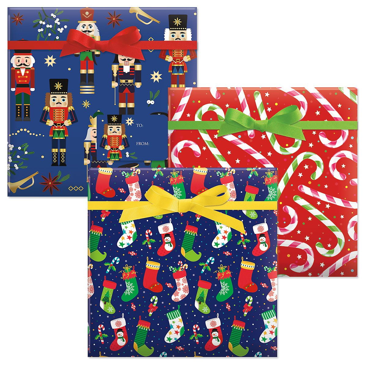 Current Nutcracker, Candy Cane Joy, Chimney Christmas Jumbo Gift Wrap