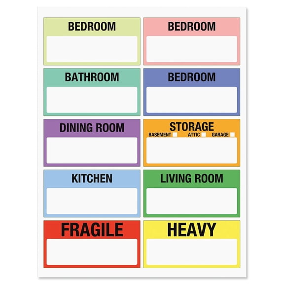 Current Packing and Moving Labels, Set of 60, 4x2", Printed in the USA, making relocating more organized