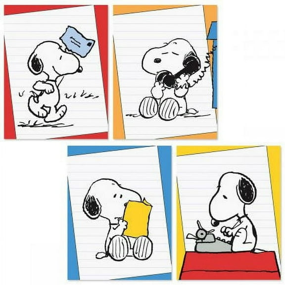 Current Peanuts Brights Note Cards - Set of 12 - 4.25" by 5.5" Blank Inside, Snoopy