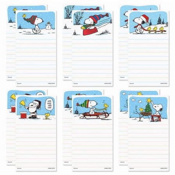 Current PEANUTS® Christmas Holiday Magnetic Notepad Set - 12 Memo Pads, 3.5" x 6.5", 30 Sheets