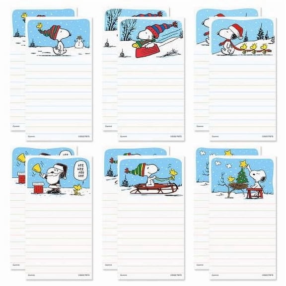 Current PEANUTS® Christmas Holiday Magnetic Notepad Set - 12 Memo Pads, 3.5" x 6.5", 30 Sheets