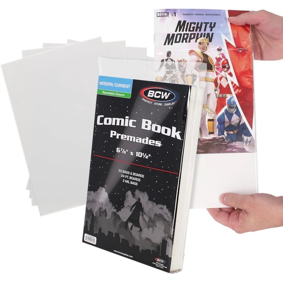 Current Premade Resealable Comic Bags and Boards | Modern Comic Book Sleeves (50 Pack)
