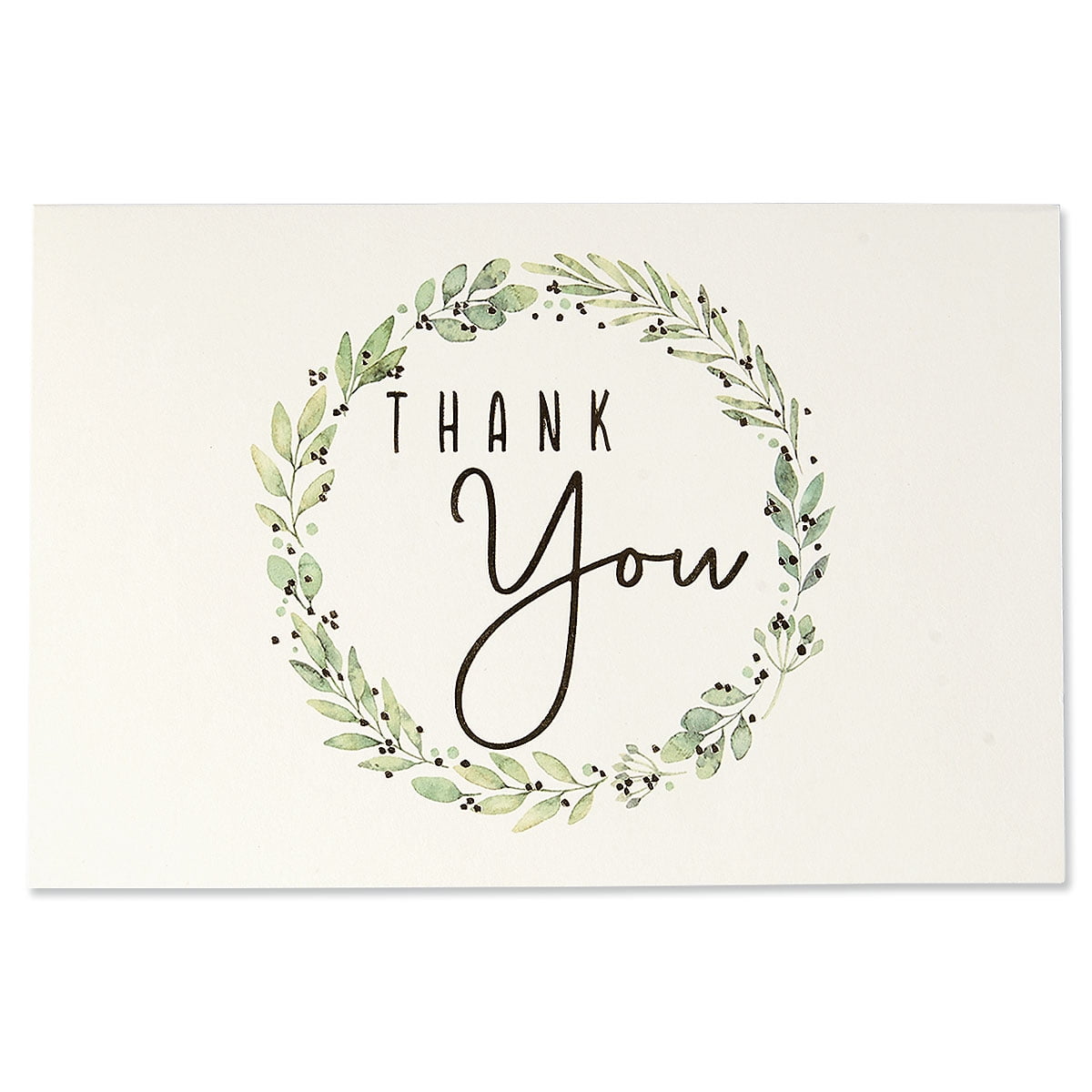 Current Sage Wreath Deluxe Thank You Note Cards - Set of 16, 4" by 6 ...