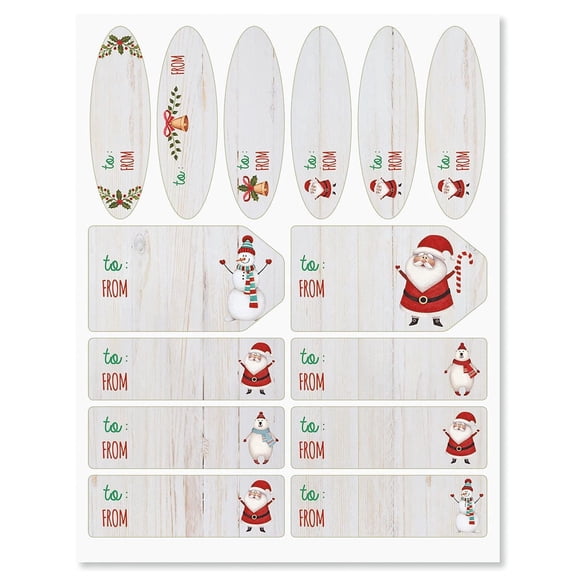 Current Santa and Friends Christmas To and From Sticker Gift Tags, 42 Count