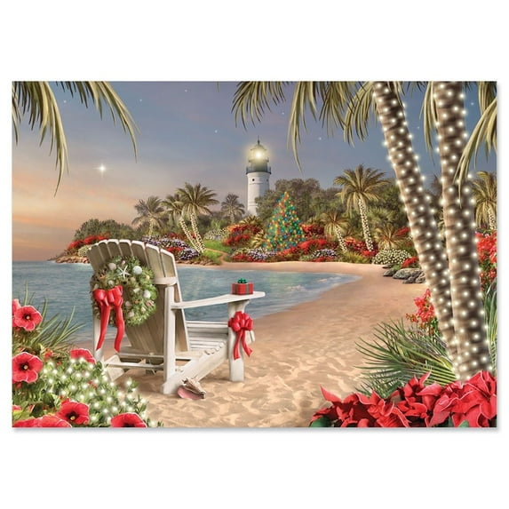 Current Seashore Holiday Christmas Greeting Cards - Set of 18 Large 5 x 7-Inch