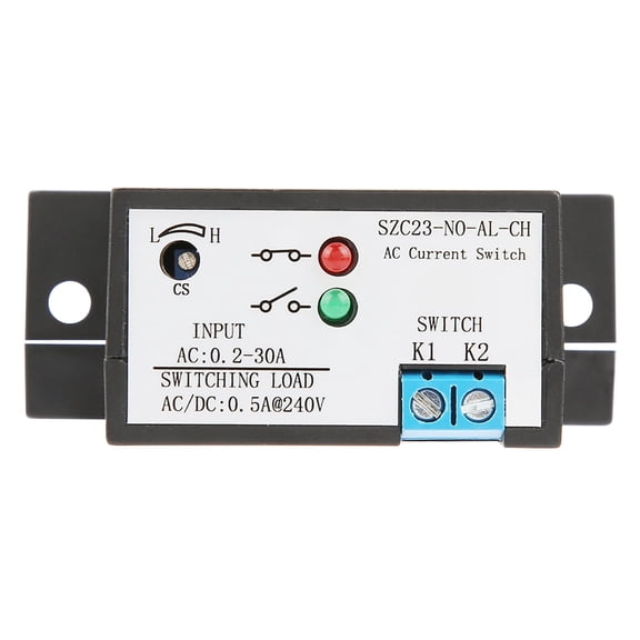 Current Sensing Switch, Normally Open Current Sensing Switch Adjustable AC 0.2-30A SZC23-No AL-CH, Miniature Current Switch, for AC Current Measurement Monitoring Electronic Switch
