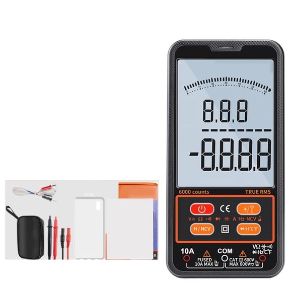 Current Signal Generator Multimeter For T5, 6000 Counts True RMS Digital Tester With AC/DC Voltage, Resistance, Capacitance, Temperature, NCV, Backlit Display(Large screen)