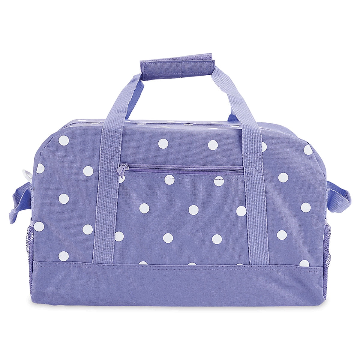 Current Small Duffel Bag for Kids - Purple and White Polka Dot Print, Sports, Luggage, Activities 9 x 10 ½ x 19 inches