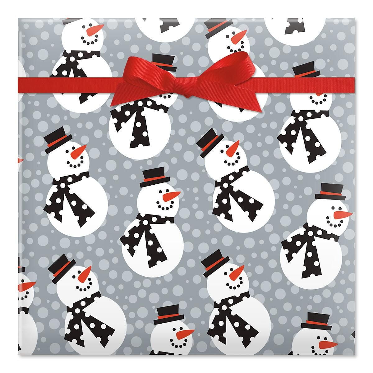 Blue Christmas Wrapping Paper Jumbo Rolls Bundle Kids Cute Winter Snowman  Sno