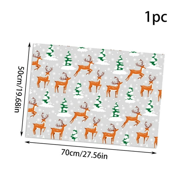 Current Snowflake Christmas Tree and Deer Pattern Elegance Rolled Christmas Gift Wrap Paper, Premium 27.56" x 19.68" Paper