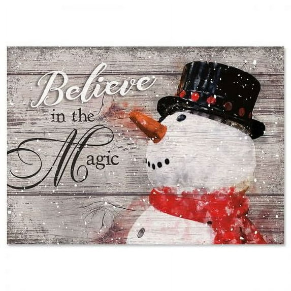 Current Snowman Believe Christmas Greeting Cards Set - Set of 18 Large 5 x 7-Inch Folded Cards, Themed Holiday Card Value Pack, Envelopes Included