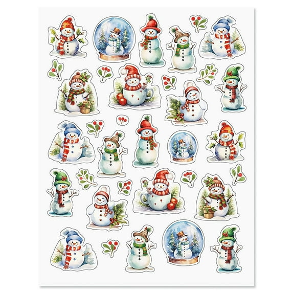 Current Snowman, Holiday and Christmas Stickers, 68 Pack