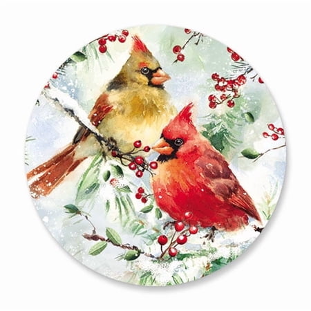 Current Snowy Cardinals Christmas Envelope Seals, 72 Ct., Single Design, Self-Adhesive on Flat-Sheets, 1.5" Diameter