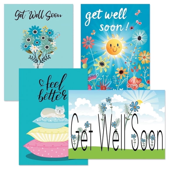 Current Spreading Cheer Get Well Greeting Cards Value Pack - 8 Count, 5 x 7 Inch