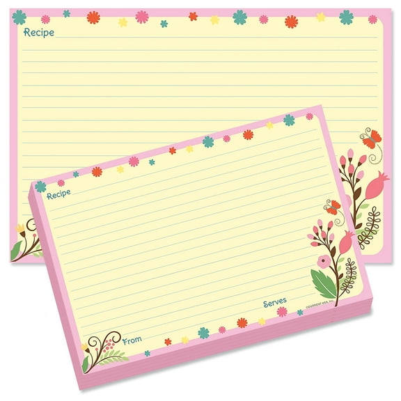 Current Spring's Splendor Kitchen Recipe Cards - 4" x 6", Set of 48, Single-Sided Index Card Size