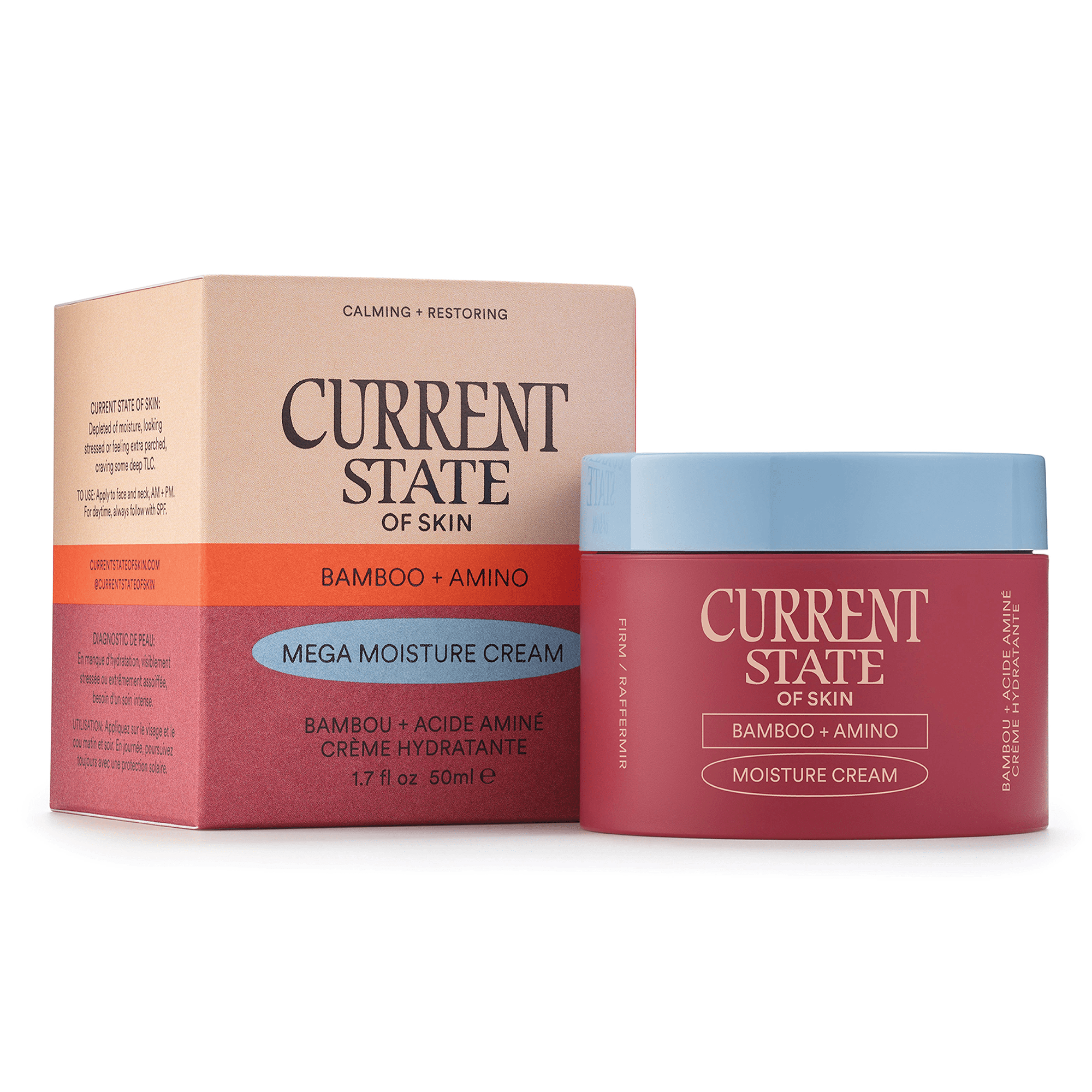 Current State Bamboo Amino Mega Moisture Cream, for Everyday Care and Dry Skin, Skincare, 1.7 fl oz