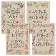 Current Stitched Easter Religious Greeting Cards - Set of 8 (4 designs), Large 5" x 7", Easter Cards with Christian Sentiments Inside, Envelopes Included