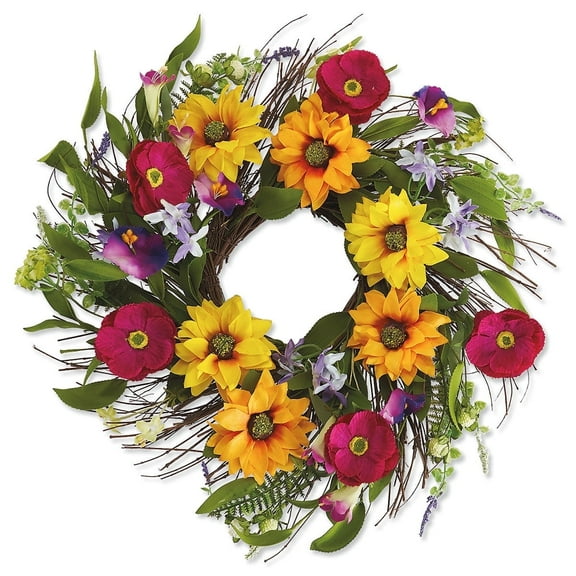 Current Decorative Sunflower Field Wreath - 20 in