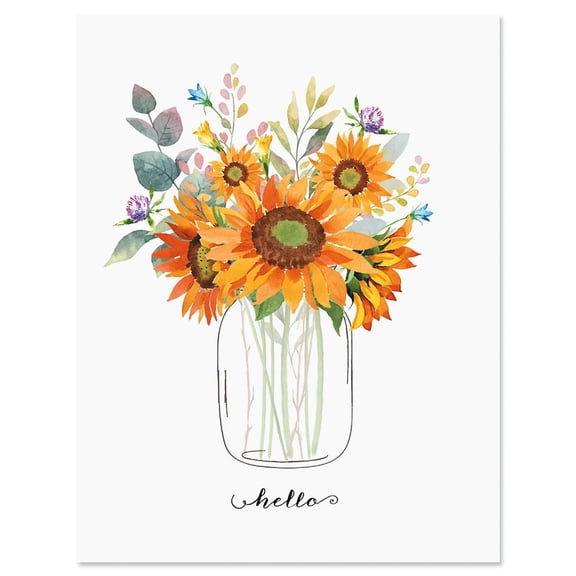 Current Sunflower Note Cards - Set of 10, 4.25" by 5.5," Blank Inside for Autumn, Thanksgiving, Fall