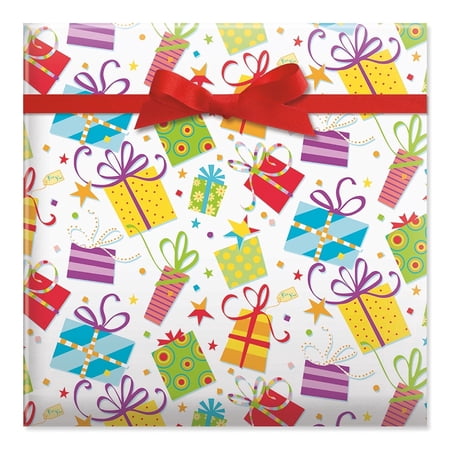Current Surprise Package Birthday Jumbo Roll Heavyweight Gift Wrap Paper, 53.7 Sq Ft