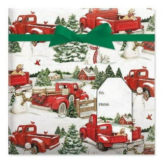 Construction Dump Truck and Vehicles Specialty Gift Wrapping Paper -15Foot  Roll with Gift Labels 