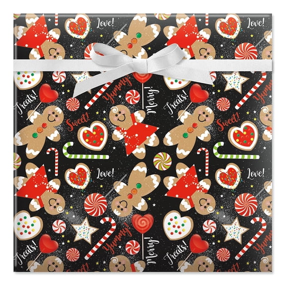 Current Sweet Treats Gingerbread Jumbo Holiday Wrapping Paper - 1 Roll, 23" x 32', Heavyweight