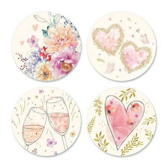 Current Sweet Wedding Seals - Set of 24 Envelope Seals, 1 1/2 Inch Diameter