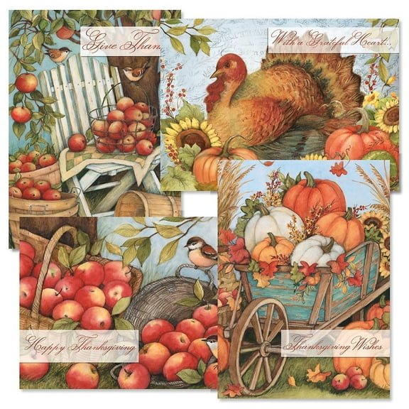 Current Bountiful Thanksgiving Greeting Cards, Set of 8, Large 5 x 7 Inch