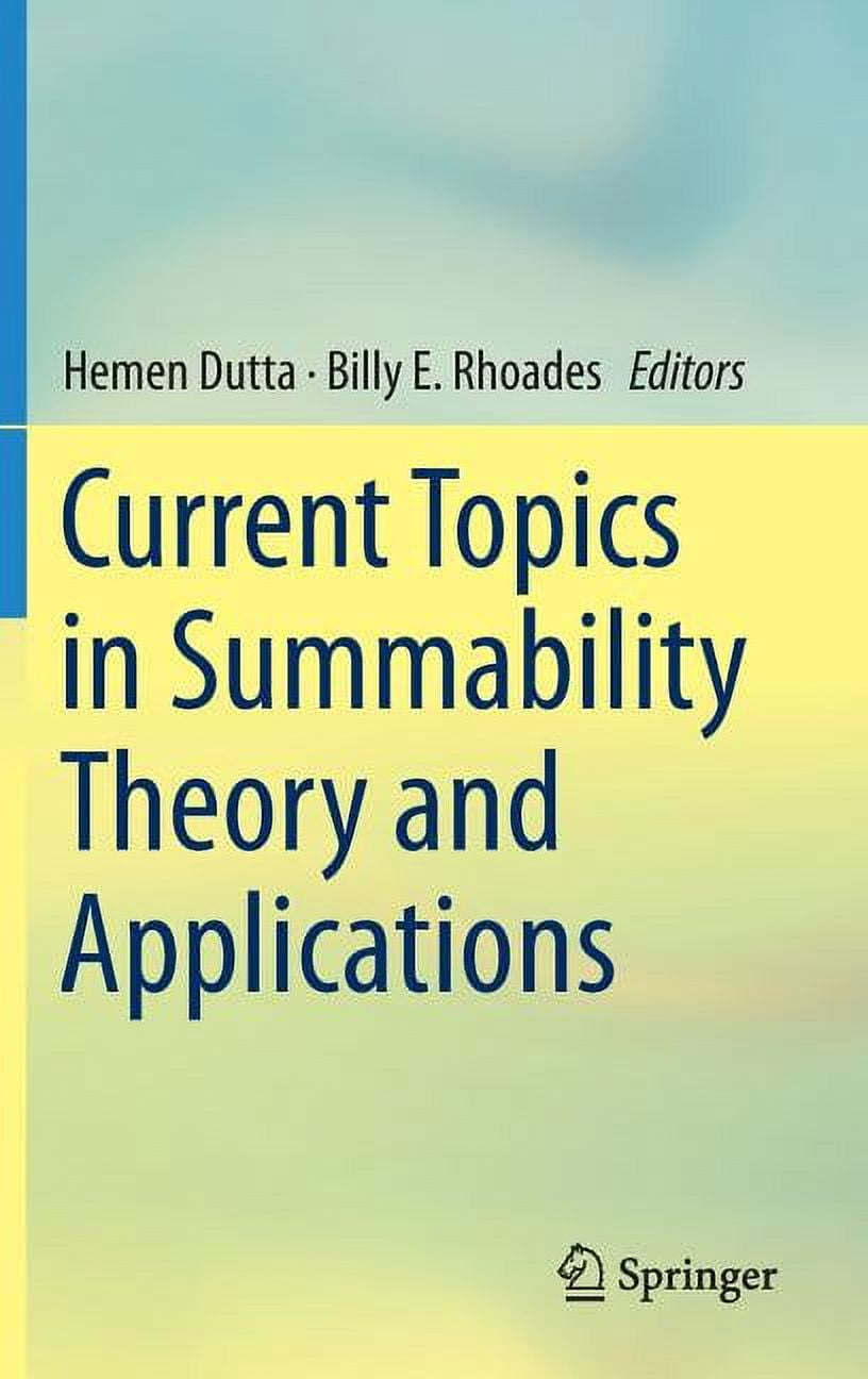 Current Topics in Summability Theory and Applications, (Hardcover ...
