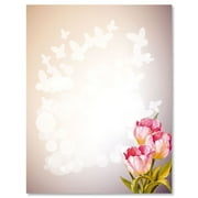 Current Tulips Easter Letter Papers - Pack of 25 Sheets, Spring Stationery Papers, 8.5" x 11" Printer