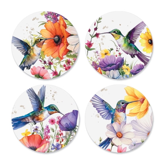 Current Watercolor Floral Seals (4 Designs) - Set of 24 Envelope Stickers, 1.5 inches Diameter, for Cards, Presents, and Crafts