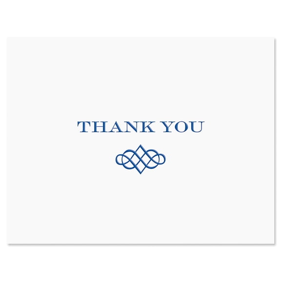 Current White and Navy Thank You Note Cards Set of 24, Envelopes Included, 4.25" x 5.5"