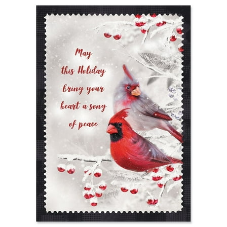 Current Winter Cardinal Christmas Greeting Card Set - 18 Large 5 x 7 Inch Holiday Cards