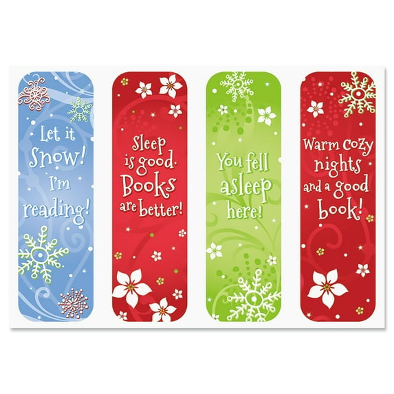 Current Winter Reading Bookmarks - Set of 8 Christmas Bookmarks
