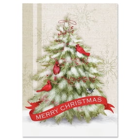 Current Winter Tree Christmas Greeting Cards Set - Set of 18 Large 5 x 7" with envelopes