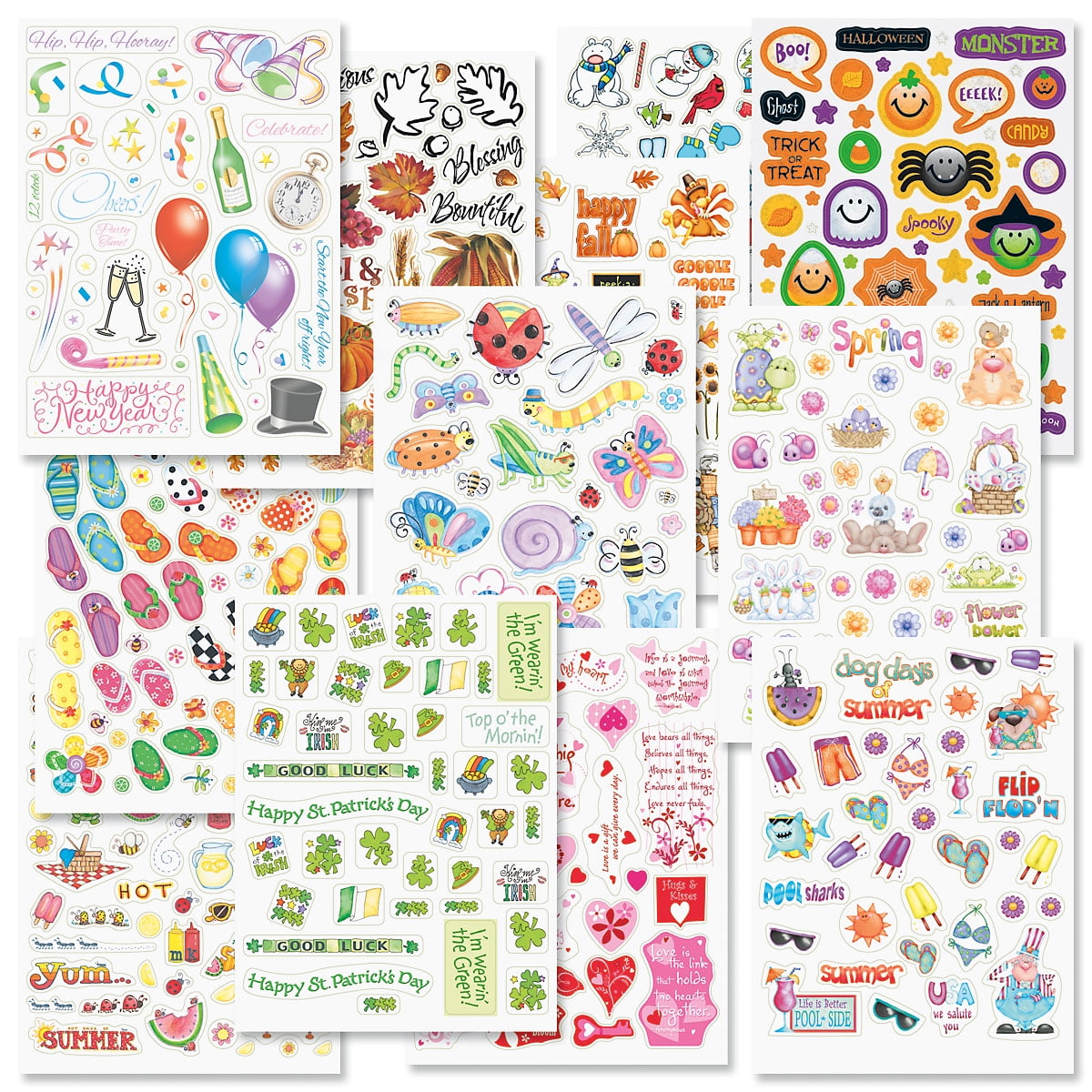 Current Year-Round Holiday & Event Sticker Value Pack, 12 sheets