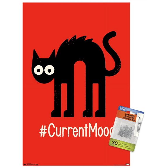 #CurrentMood Wall Poster with Push Pins, 14.725" x 22.375"