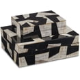 thumbnail image 1 of Currey And Company 1200-0642 Bindu 10" Wide Box Set - Natural / Black / Linen, 1 of 6