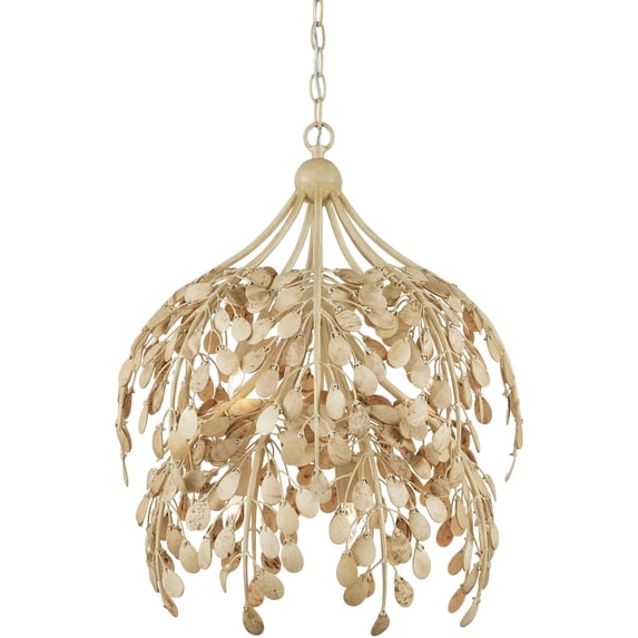 Currey And Company 9000-1265 Maypan 6 Light 20" Wide Pendant - Coco Cream / Natural