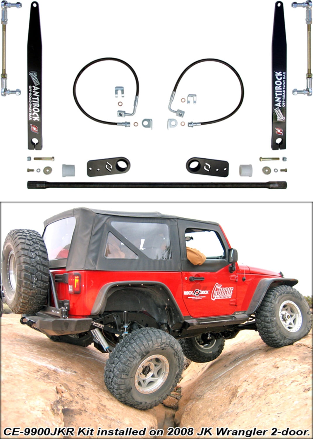 Currie CE9900JKR Antirock Sway Bar Kit Fits 0718 Wrangler (JK