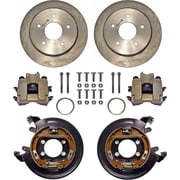 CURRIE DISC BRAKE KIT,REAR PARKING,BIG FORD NEW,11 ROTORS,CALIPERS,5x4.5 & 4.75