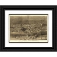 thumbnail image 1 of Currier 24x18 Black Ornate Wood Framed with Double Matting Museum Art Print Titled - Chicago Illinois - Currier 1874, 1 of 4