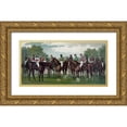 thumbnail image 1 of Currier and Ives 24x14 Gold Ornate Wood Framed with Double Matting Museum Art Print Titled - Celebrated winning horses and jockeys of the American turf, 1 of 4