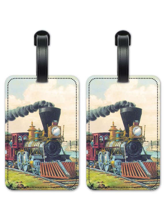 Currier & Ives: Express Train - Luggage ID Tags / Suitcase Identification Cards - Set of 2